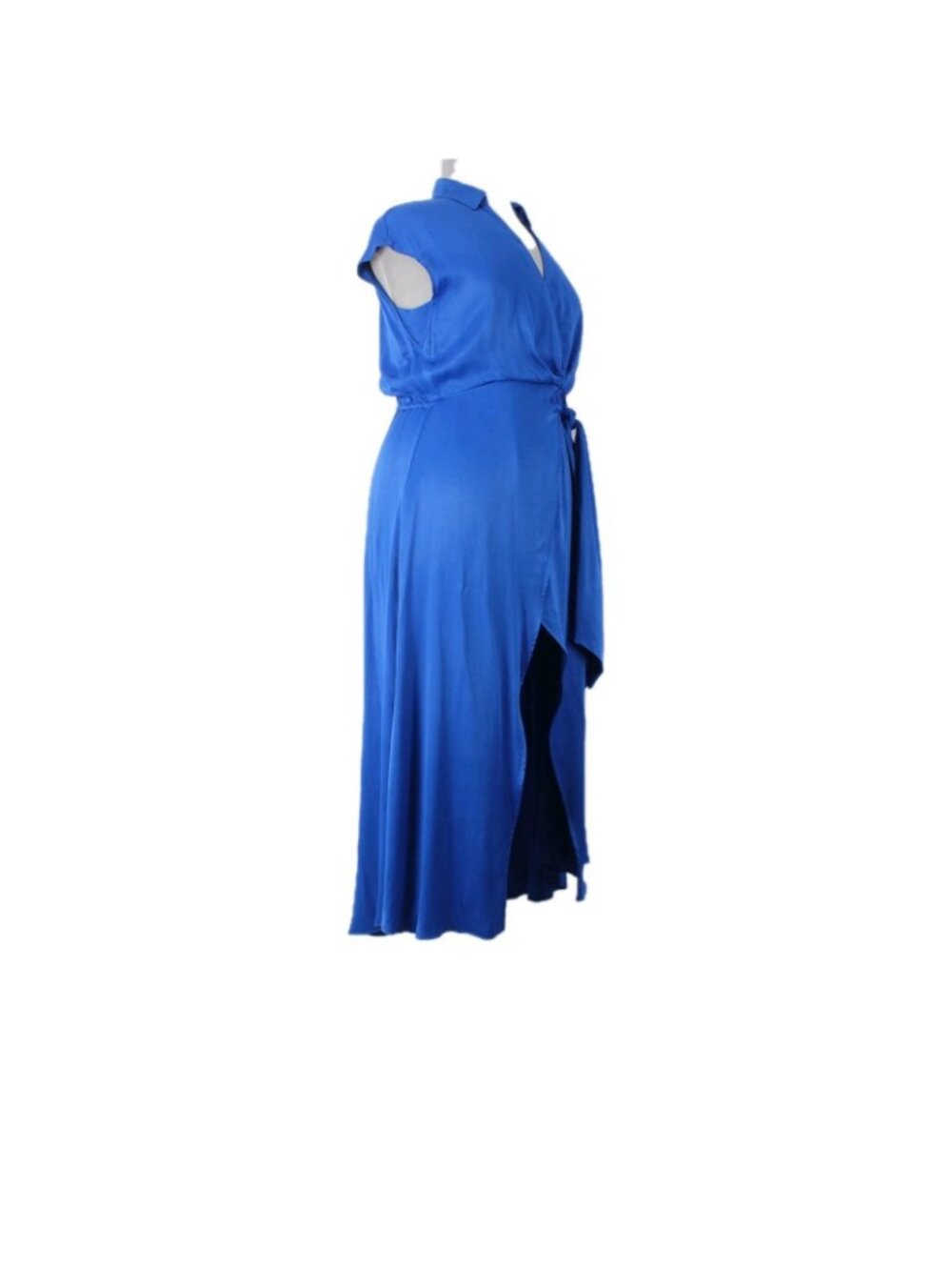 Maeve Dress Sz L Anthropology Royal Blue Open Back Collar 100% Viscose Dress - Picture 3 of 10